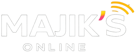 Majik's Online wordmark (light on dark)